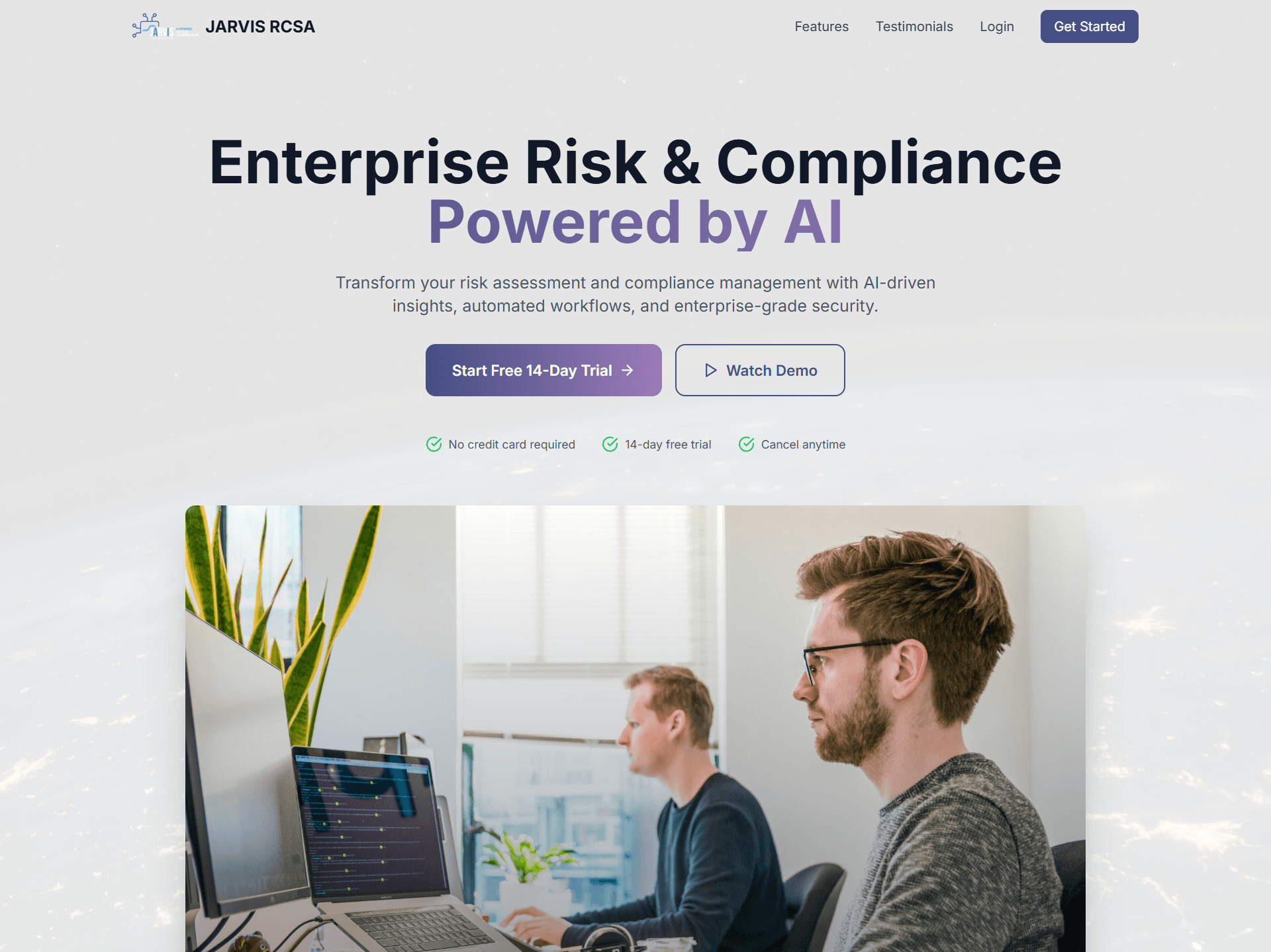 JARVIS RCSA homepage screenshot